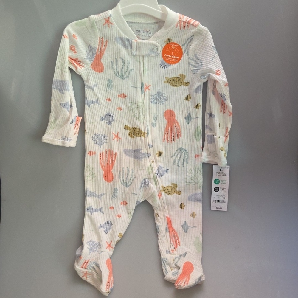 Carter's Baby 3‎ Month Just One You Sea Animals Footed Pajama